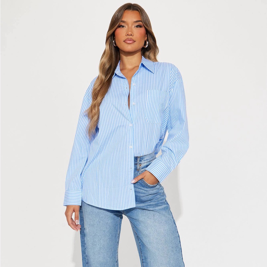 Nwt Vici Dolls Blue Button Down Collar Dress Shirt